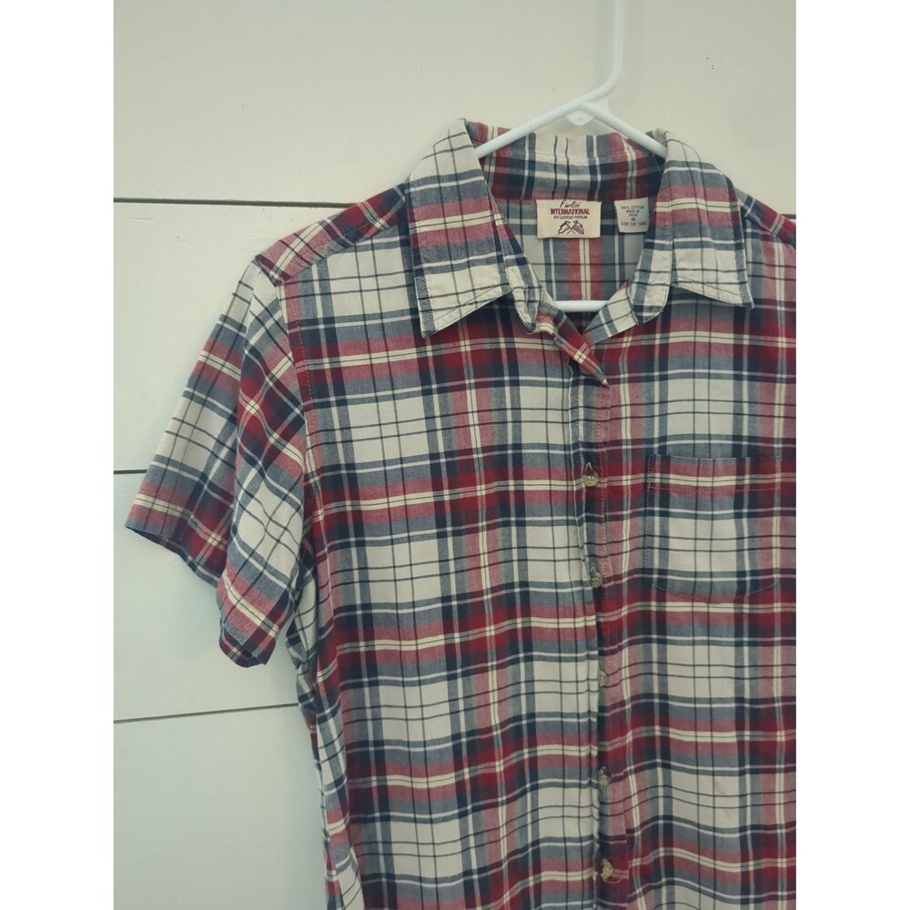Fiorlini Intl. 100% cotton M plaid button down shirt vintage